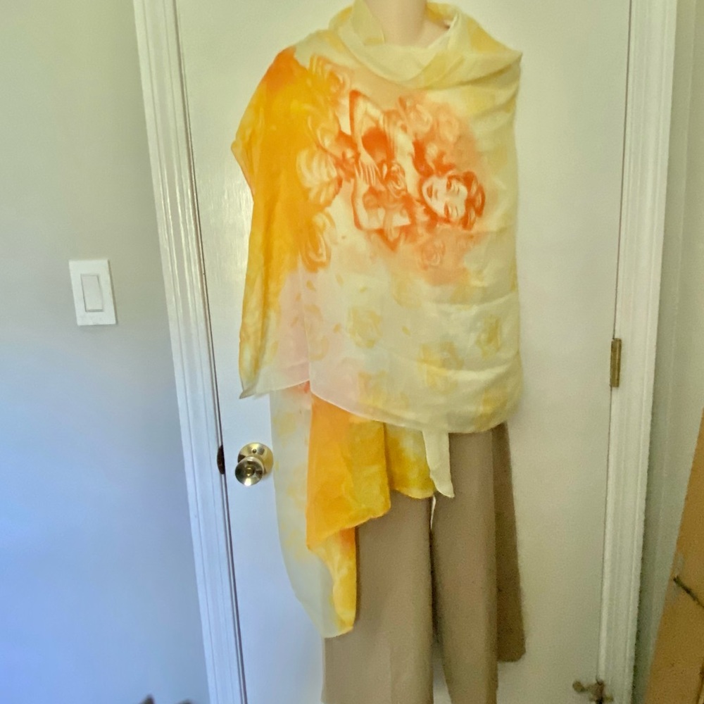 NWT Disney Yellow/Orange Disney Princess Belle Shawl Wrap Scarf